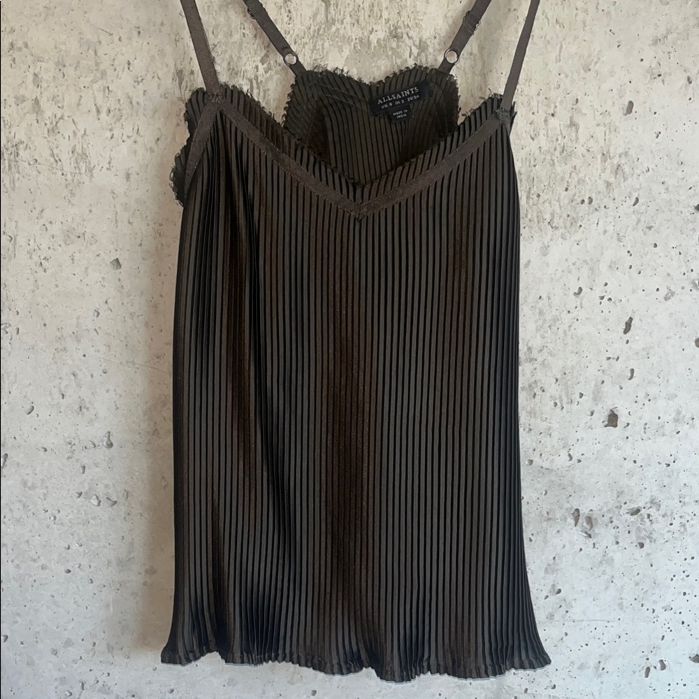 All Saints Black Pleated Women's Top